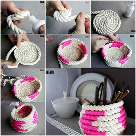 DIY Coiled Rope Basket Tutorial | UsefulDIY.com | Diy rope basket ...