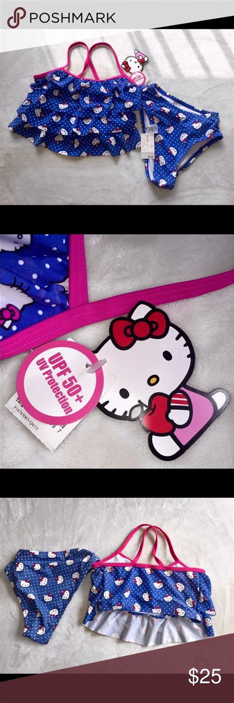 Sanrio Hello Kitty Girls Tankini Bathing Suit Nwt Spf 50