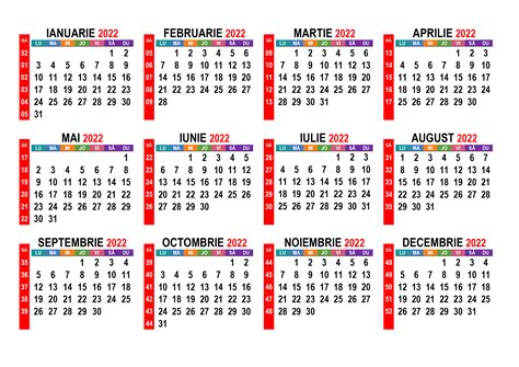 Calendarul 2022 Calendarulsu Calendare Romanesti Imprimabile Gratuite