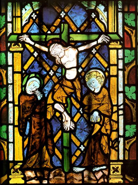 Stained Glass Painting Of The Crucifixion Of Christ