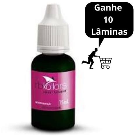 Pigmento RB Kollors Jambo 15ml Grátis 10 Lâminas Shopee Brasil