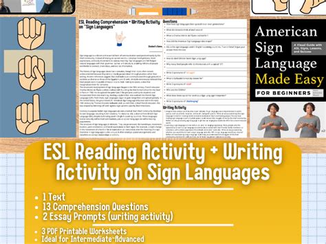 Esl Reading Comprehension Writing Activity Sign Languages By Teach