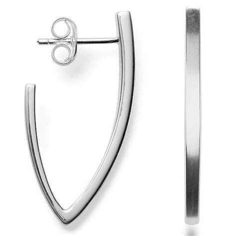 Bastian Inverun Hinge Earrings Silber Rhodiniert Steck Creolen