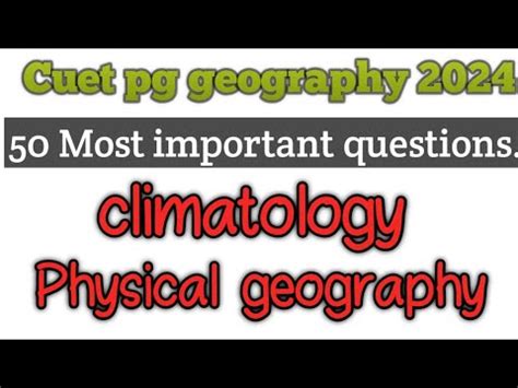 Cuet Pg Geography Most Expected Mcq Cuet Pg Important