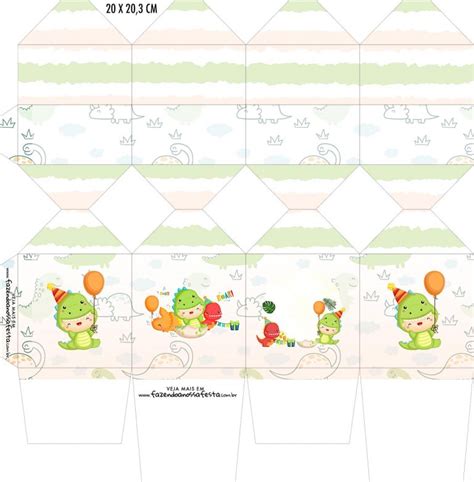 Caixa Meia Bala Dinossauro Baby Fazendo A Nossa Festa