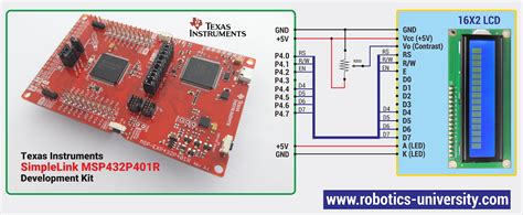 SimpleLink MSP432P401R Microcontroller Interfacing With 16x2 LCD