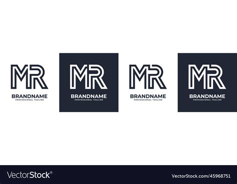 Simple Mr Monogram Logo Suitable For Any Business Vector Image