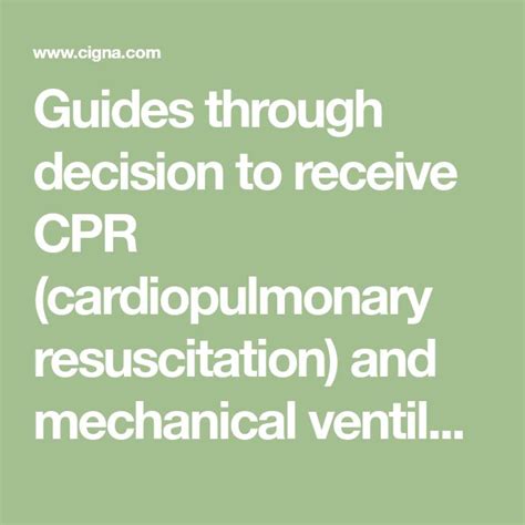 Guides Through Decision To Receive Cpr Cardiopulmonary Resuscitation