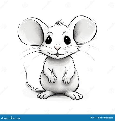 Whimsical Cartoon Mouse Vector Illustration with Realistic Animal ...