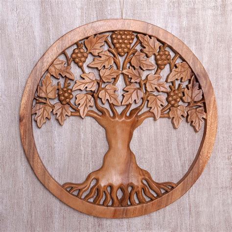 Arbre De Vie Panneau De Sculpture Murale Bois Sculpt La Etsy France