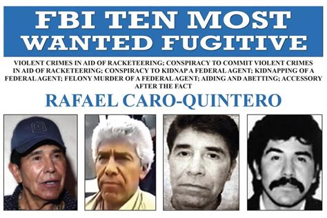 Fbi Adds Rafael Caro‐quintero To Most Wanted List