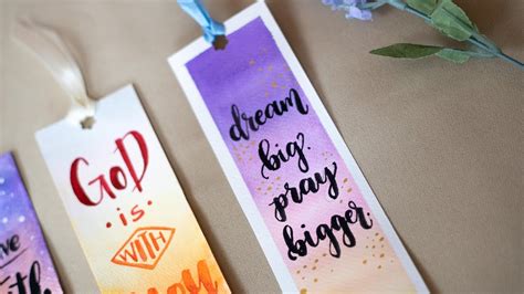 Bookmark Making Using Watercolor Calligraphy YouTube