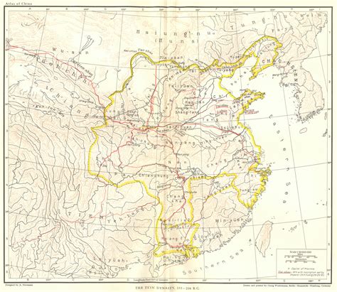 China The Qin Dynasty 255 206 BC 1935 Old Vintage Map Plan Chart