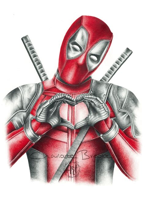 Deadpool Drawing Colored