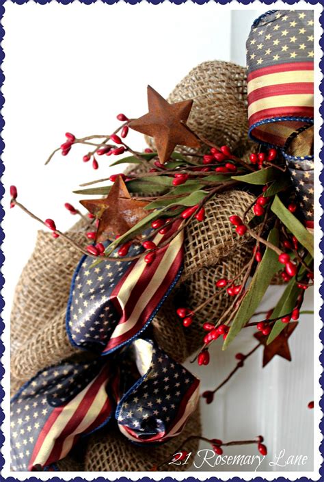 21 Rosemary Lane Patriotic Burlap Wreath