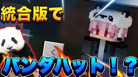 マイクラ統合版 統合版でパンダハットの4dスキンを配布します！ マイクラ（minecraft）動画まとめ