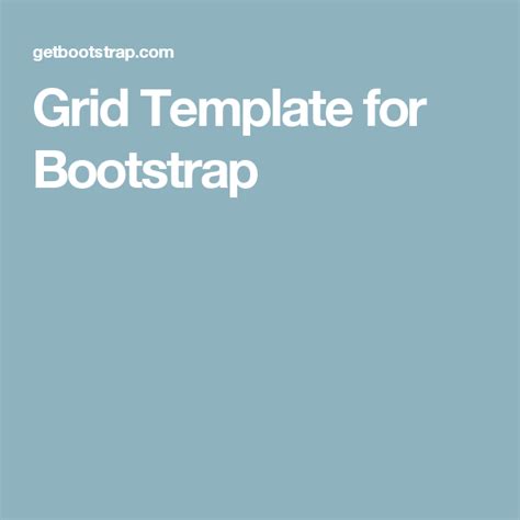 Grid Template for Bootstrap | Web design tutorials, Grid, Templates