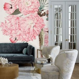 Kwanzan Cherry Blossom Tree Decal, Sakura Wallpaper Peel and Stick ...