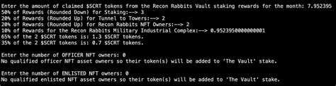 Recon Rabbits Perform Monthly Harvest Of Scrt And Shd Rewards From