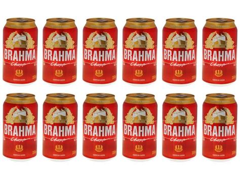 Cerveja Brahma Chopp Lager Pilsen 12 Unidades Lata 350ml Cerveja