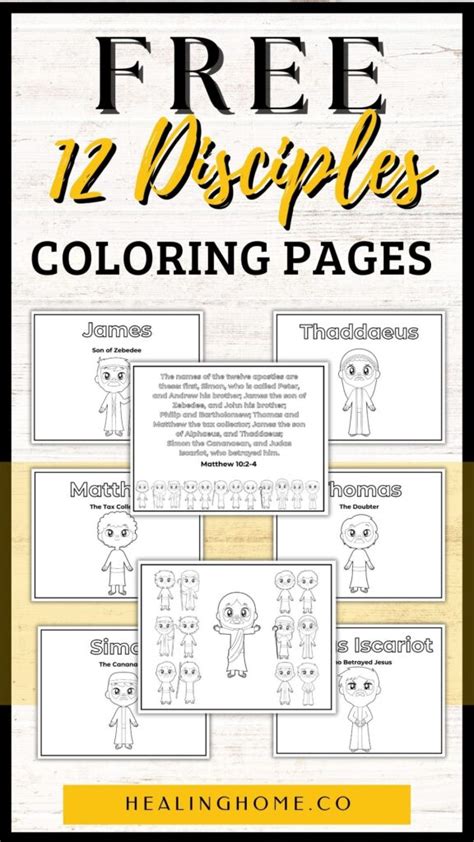 Free 12 Disciples Coloring Pages | Healing Home