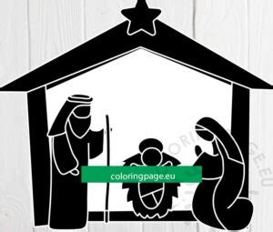 Nativity Silhouette Christmas | Coloring Page