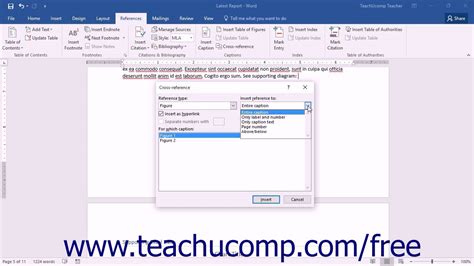 Word Tutorial Inserting A Cross Reference Microsoft Training Youtube