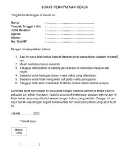 5 Contoh Surat Pernyataan Bermaterai Yang Sah