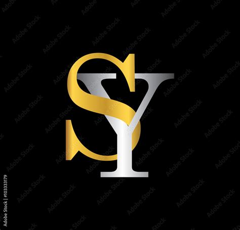 SY Initial Letter With Gold And Silver Stock Vector Adobe Stock