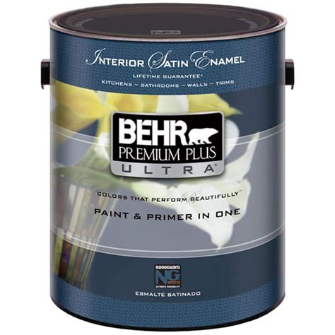 Behr Premium Plus Ultra Gal Pure White Satin Interior Paint