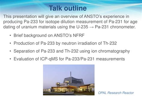 Ppt Protactinium 231 231 Pa Measurement For Isotope Chronometry In