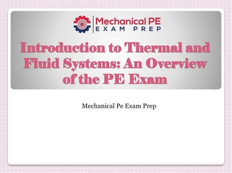 PPT Introduction To Thermal And Fluid Systems An Overview Of The PE