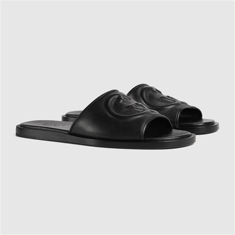 Gucci Men S Slide Sandal With Interlocking G Reversible