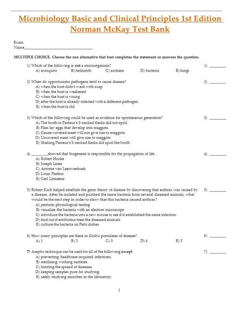 Microbiology Basic And Clinical Principles St Edition Norman Mckay