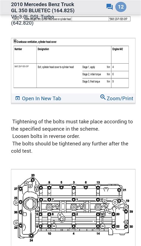 I Need Torque Specs For A 2010 Mercedes Benz Gl350 Bluetec I Am Rebuilding The Whole Engine And