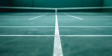 Intersection Of An Aesthetic Tennis Court With Copy Space For Sports