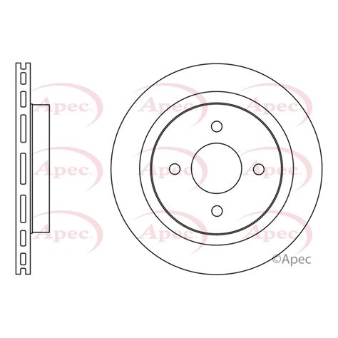 Apec Rear Brake Discs Vented Mm Pair For Ford Sierra V