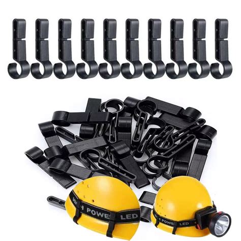 20 Pcs Helmet Clips For Headlamp Hook Headlamp Hard Hat Light Clip