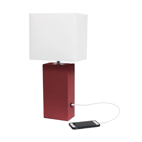 Best Buy Lalia Home Lexington Leather Base Modern Table Lamp With Usb