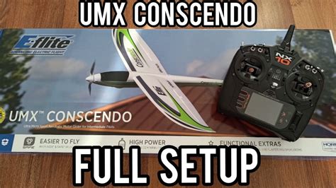 E Flite Umx Conscendo Overview And Full Transmitter Setup Youtube