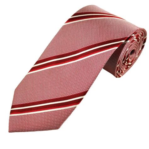 Red Burgundy And White Stripes And Squares Mens Silk Tie From Ties Planet Uk