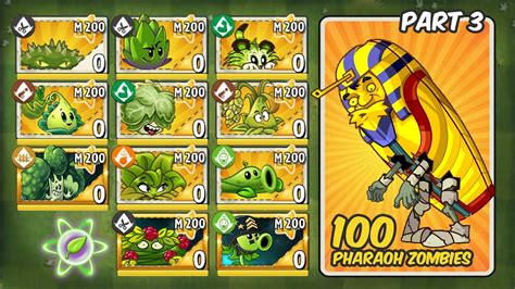 Pvz All Premium Green Plants Max Level Vs Pharaoh Zombies Who