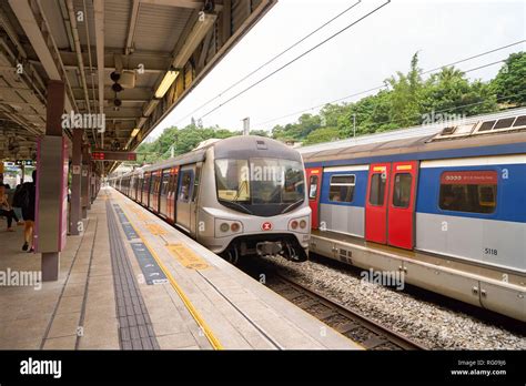 HONG KONG SEPTEMBER 02 2016 An MTR Train On The East Rail Line The