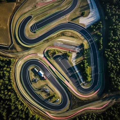 Premium AI Image | aerial view of small racing track