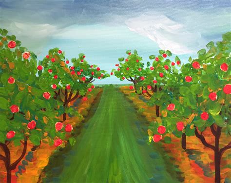 Apple Orchard Painting at PaintingValley.com | Explore collection of Apple Orchard Painting