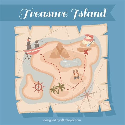 Free Vector Vintage Paper With Pirate Treasure Map