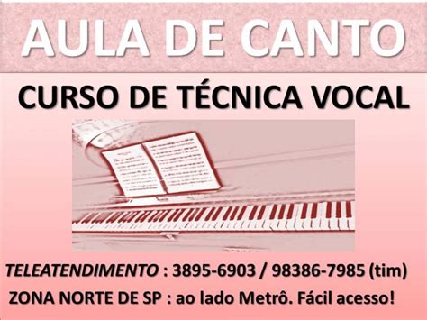 Aula De Canto Tecnica Vocal Metro Santana Tucuruvi Jardim Sp