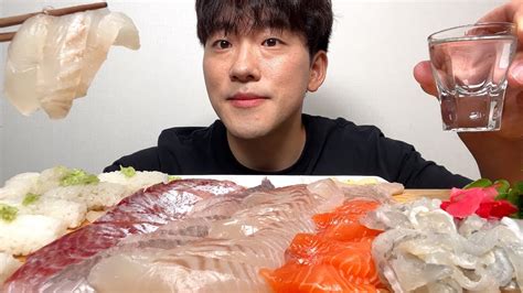 SUB 모듬회에 소주한잔 리얼사운드 먹방 Raw fish soju mukbang Real sound Korean food