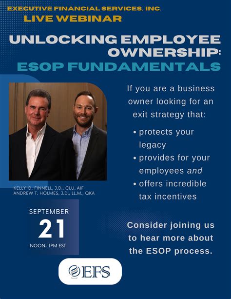 ExecFin EFS Webinar Unlocking Employee Ownership ESOP Fundamentals