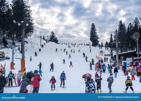 Lots of People on a Mountain Slope at Ski Editorial Image - Image of ...